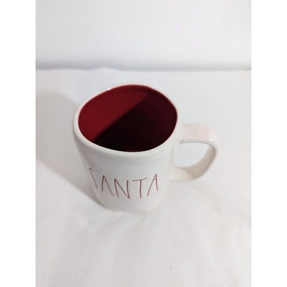 RAE‎ DUNN White Red SANTA Large Christmas Holiday Magenta Ceramic MUG NWOT - Picture 2 of 6